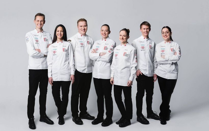 Bildlegende Teamfoto Schweizer Junioren-Kochnationalmannschaft