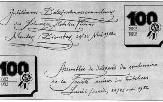 Am 24. und 25. Mai 1982 feierte der Schweizer Hotelier-Verein sein 100-jähriges Bestehen im Casino Bern. 