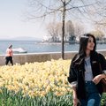 lac léman avec touriste arabe 