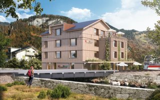 Die neue Herberge soll ab Wintersaison 2028 kleinere Zimmer, moderne Infrastruktur und eine nachhaltige Energieversorgung bieten.