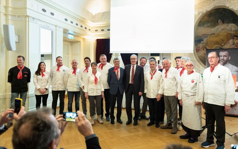 Die Zeremonie der kulinarischen Meriten im Hotel Bellevue in Bern.