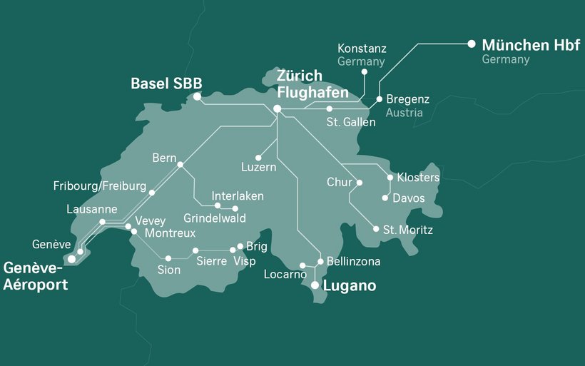 Das Swiss Air Rail Streckennetz wächst mit Grindelwald auf 25 Destinationen.