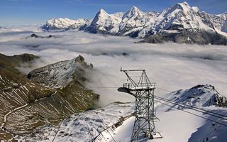 Am Schilthorn Blick auf Eiger Mönch und Jungfrau