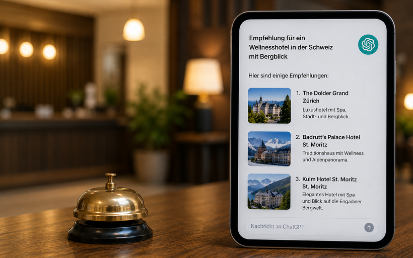 KI, Hotellerie, Schweiz, ChatGPT, Hotels, Sichtbarkeit, Digitalisierung