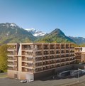 Visualisierung des Hotelprojekts beim Bahnhof Interlaken Ost.