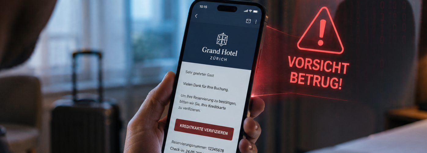 Cybersicherheit, Phishing, Buchungsbetrug, Hotelbuchung, Kreditkartendaten, Buchungssysteme, Cyberangriff
