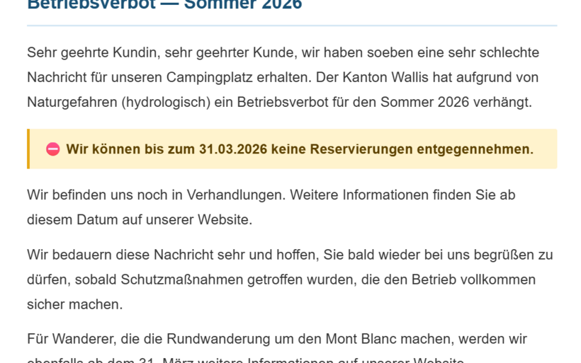 Camping de Glaciers La Fouly Wallis