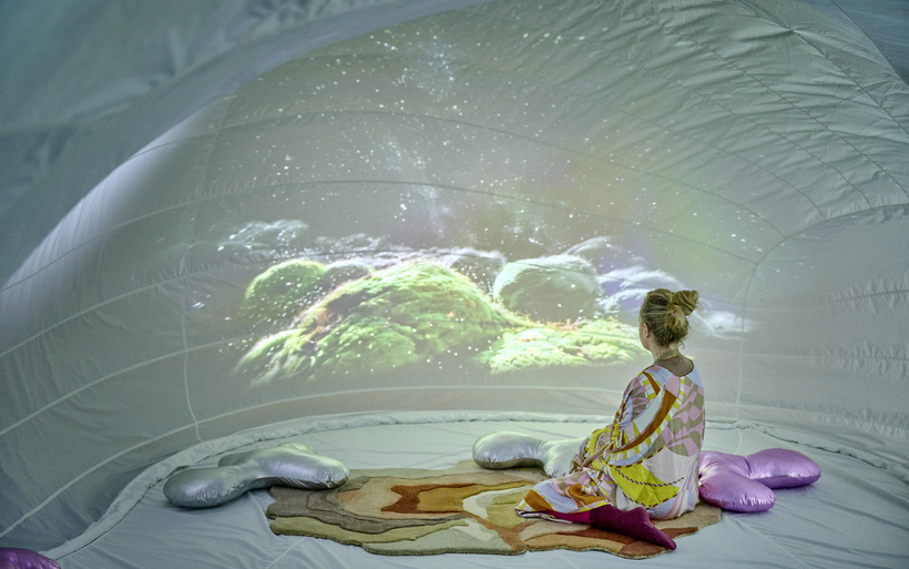 Begehbare Stoffwolke auf dem Pilatus