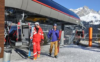 Ski-Fahrende in der Region Val Surses