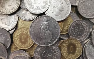 Schweizer Münzen.