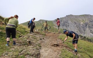 Freiwillige bei der Arbeit