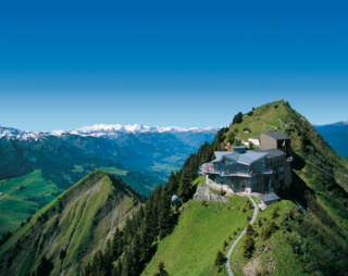 Blick vom Stanserhorn auf die Nidwaldner Alpen. 