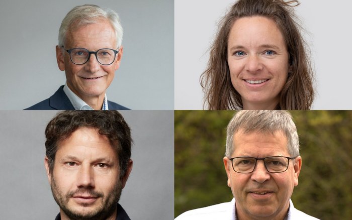 Der neue Vorstand: Hans-Peter Egler, Susanne Reber, Tobias Meier und Claudio Juen (im Uhrzeigersinn)