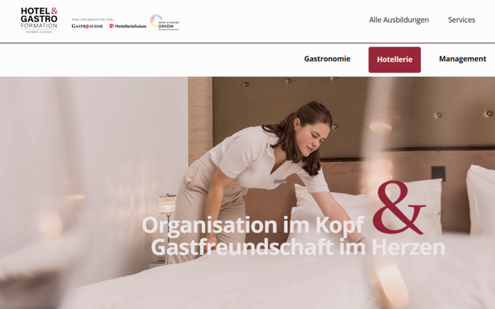 Hotel Gastro formation Webseite