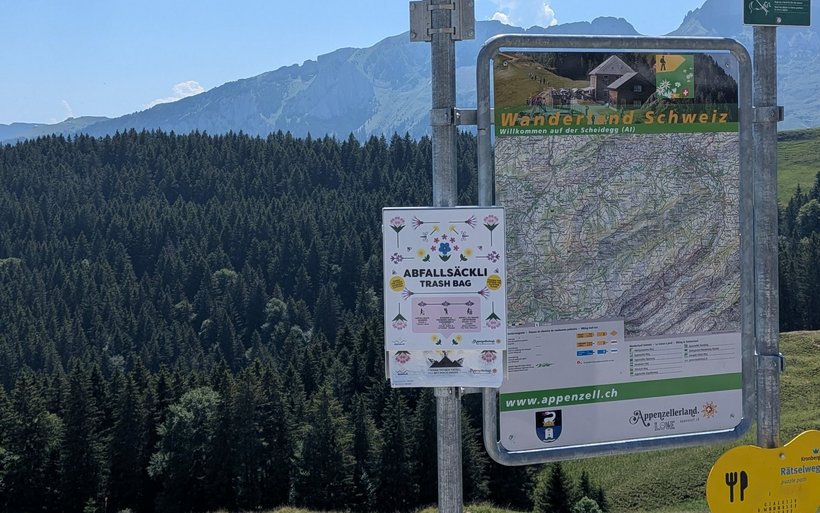 Alpstein, Littering, Wandern, Appenzellerland, Sensibilisierung, Abfallsäckli, Ranger