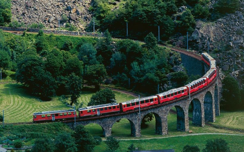 Kreisviadukt von Brusio im Puschlav