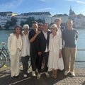 Aileen Zumstein, Sabine Auciello, Jonas Gass, Catherine Leonhardt (hinten), Martin Volkart mit Partnerin Marita Rohrer, Franz-Xaver Leonhardt (hinten), Thomas Allemann