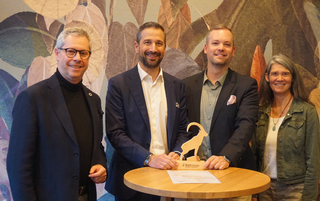 Martin von Moos, Geschäftsführer, Daniel Kost, Direktor Hotel Belvoir, Matthias Grefkes, Rooms Division Manager Hotel Belvoir, Anita Gschwind, Ibex Fairstay