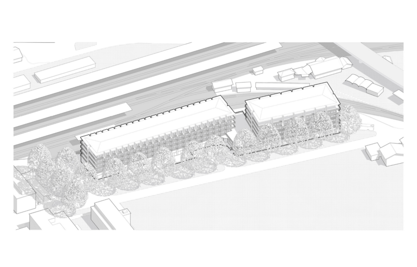 Visualisierung des neuen Hotel Ostbahnhof in Interlaken Ost