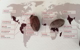 une carte géographique pour les chocolats